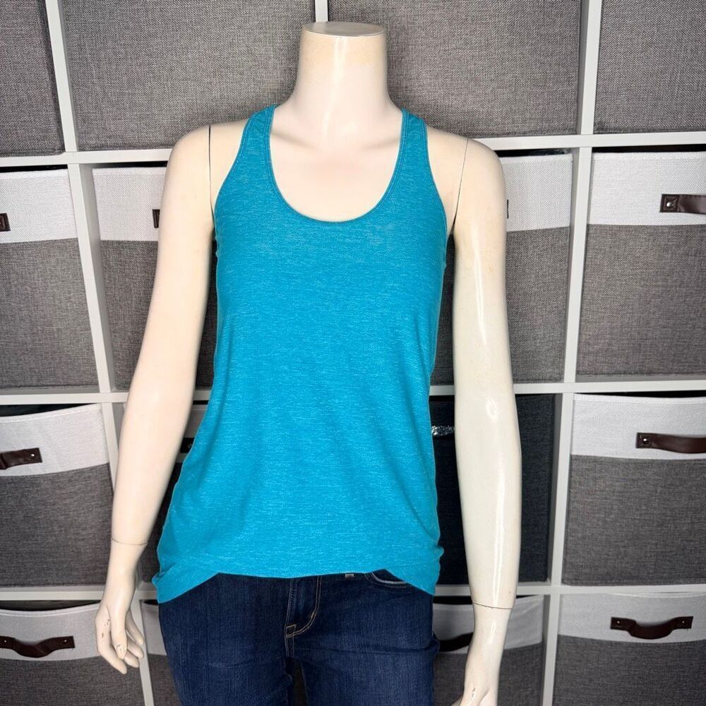 Lululemon Cool Racerback Rare Extra Soft Teal Turquoise Heather Tank Top Size 8
